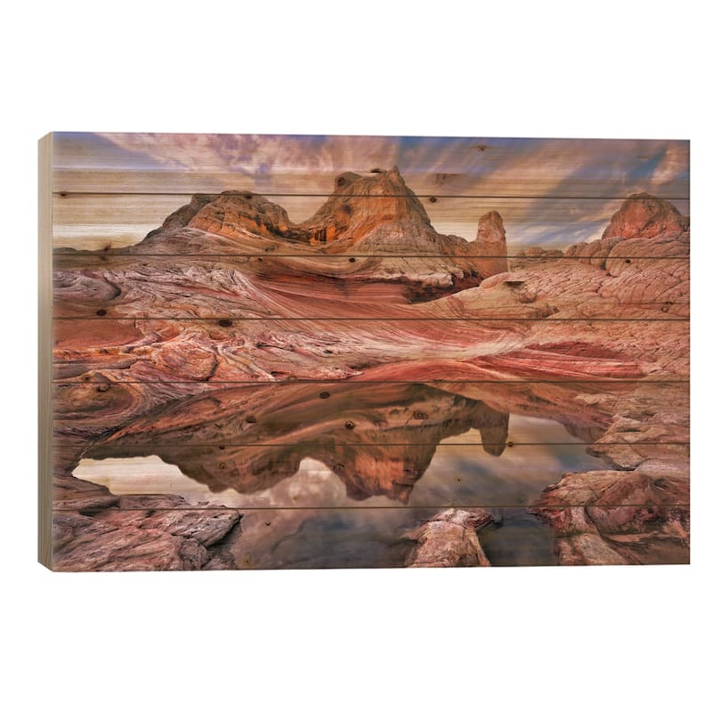 Arizona Reflection I Print On Wood by David Drost - Multi-Color - 26x40x1.5