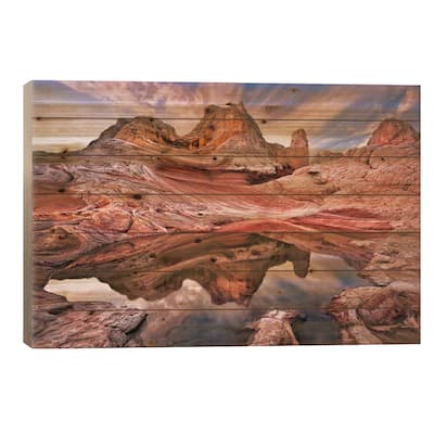 Arizona Reflection I Print On Wood by David Drost - Multi-Color
