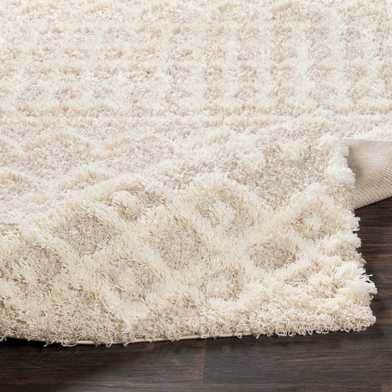 Livabliss Newton Geometric Moroccan Trellis Shag Area Rug