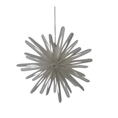 Handmade Snowflake Christmas Ornament - 4.75" - Off White