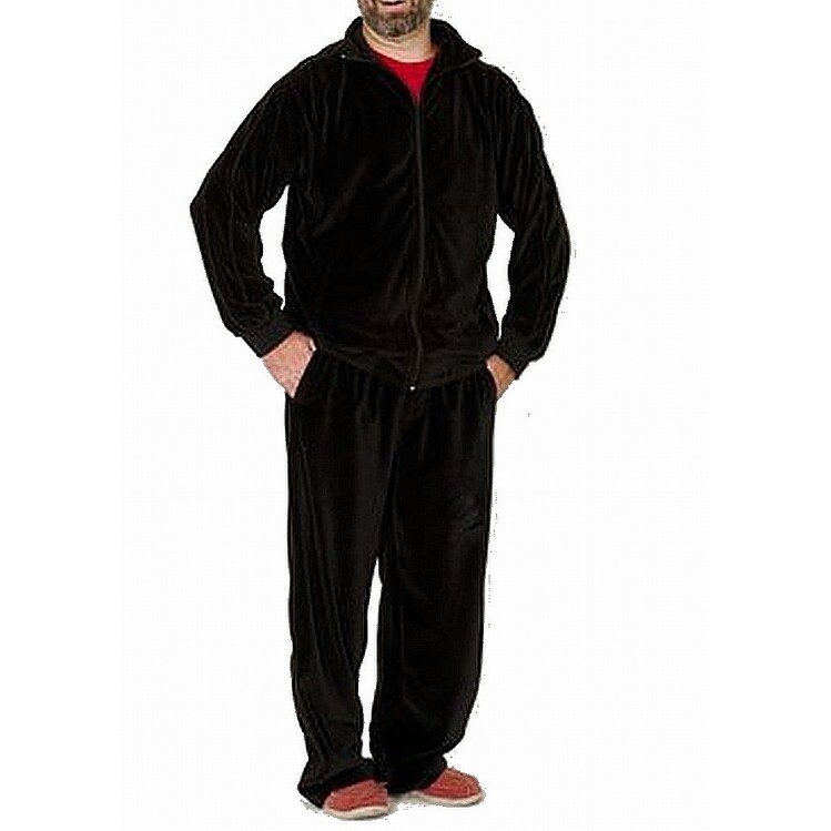 black velour tracksuit mens