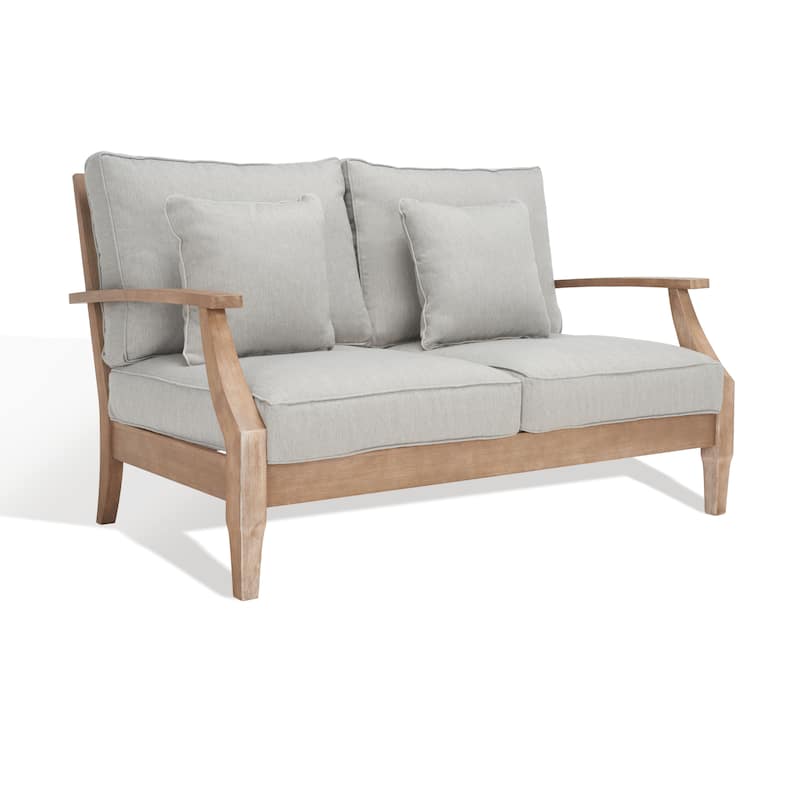 SAFAVIEH Couture Martinique Wood Patio Loveseat - 56"W x 35"D x 32"H