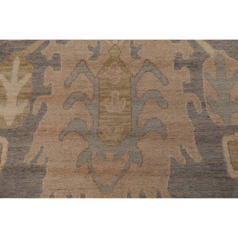 Hand Knotted Oriental 100% Wool Carpet Transitional All-Over Greys & Charcoal Oushak Area Rug - 11' 10'' X 9' 1''