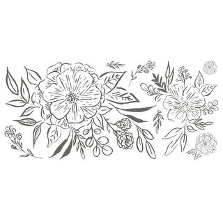 Black Beth Schneider Floral Sketch Giant Wall Decals by RoomMates