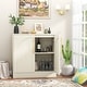 preview thumbnail 6 of 14, Set of 2 Arched Two-Door Cabinets Sideboard Buffet Set with Storage