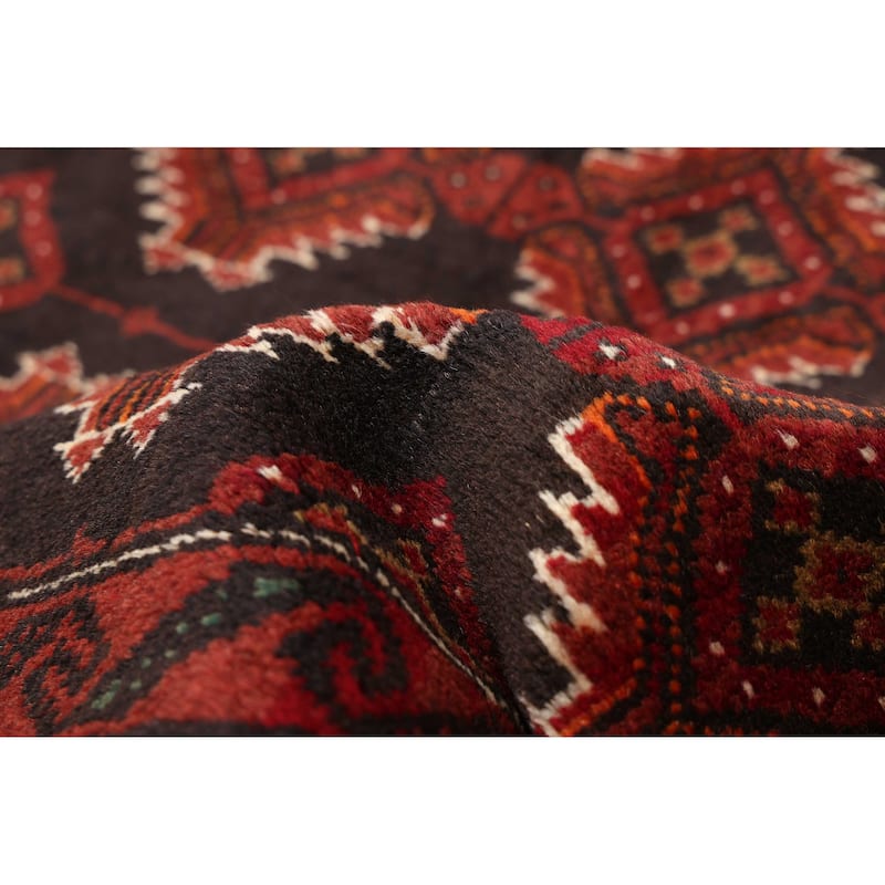 ECARPETGALLERY Hand-knotted Baluch Black, Dark Red Wool Rug - 2'11 x 5'9