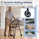 preview thumbnail 7 of 18, Costway Folding Walker for Seniors, Lightweight Aluminum Mobility