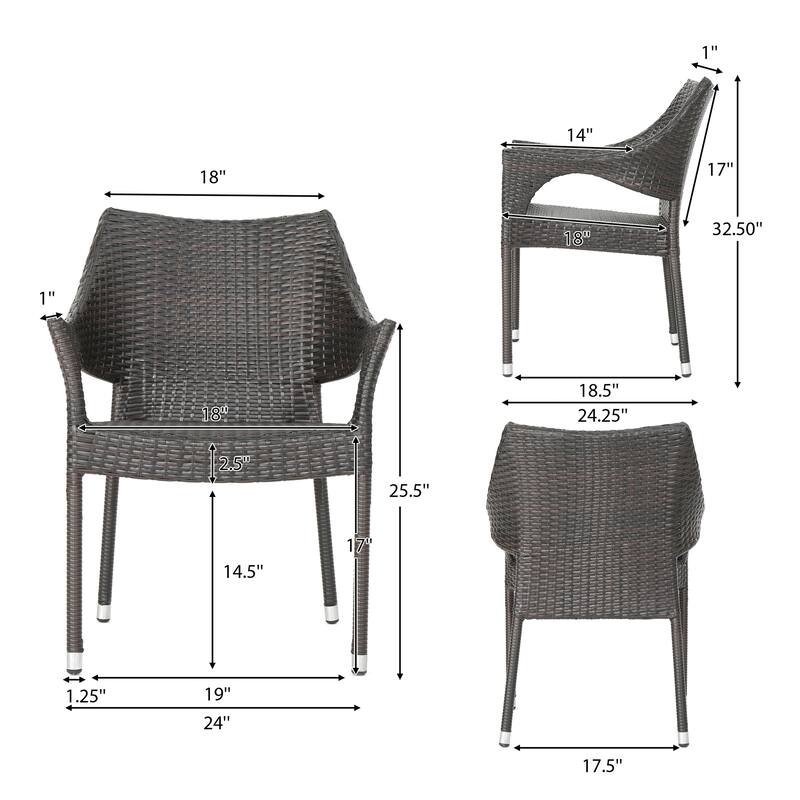 Clement Outdoor 3 Piece Wicker Bistro Set by Christopher Knight Home