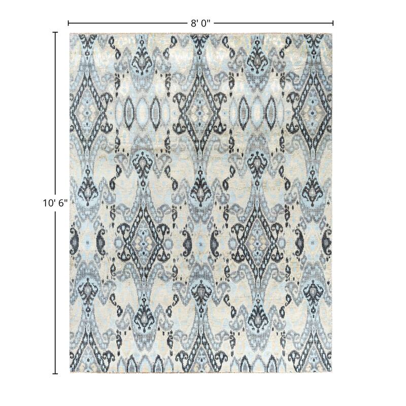 Ikat One-of-a-Kind Hand-Knotted Area Rug, Beige - 8' 0" x 10' 6"