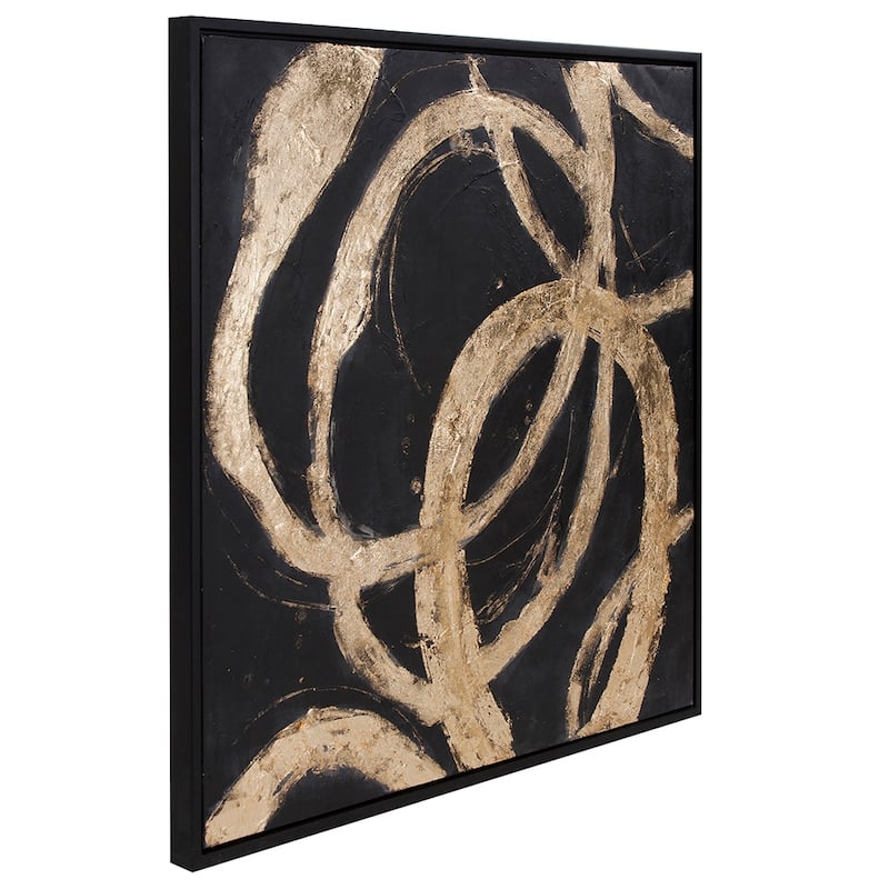 Allan Andrews Ballare Black and Gold Square Canvas Wall Art