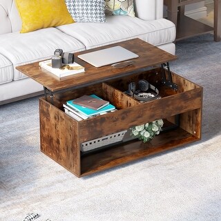 Wood Lift Top Coffee Table with Hidden Compartment Storage Pop-Up ...
