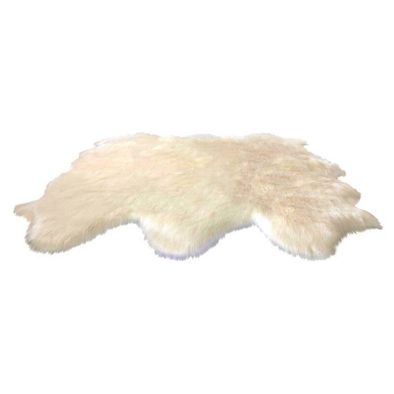 Dynasty Natural 6-Pelt Luxury Long Wool Sheepskin Shag Rug