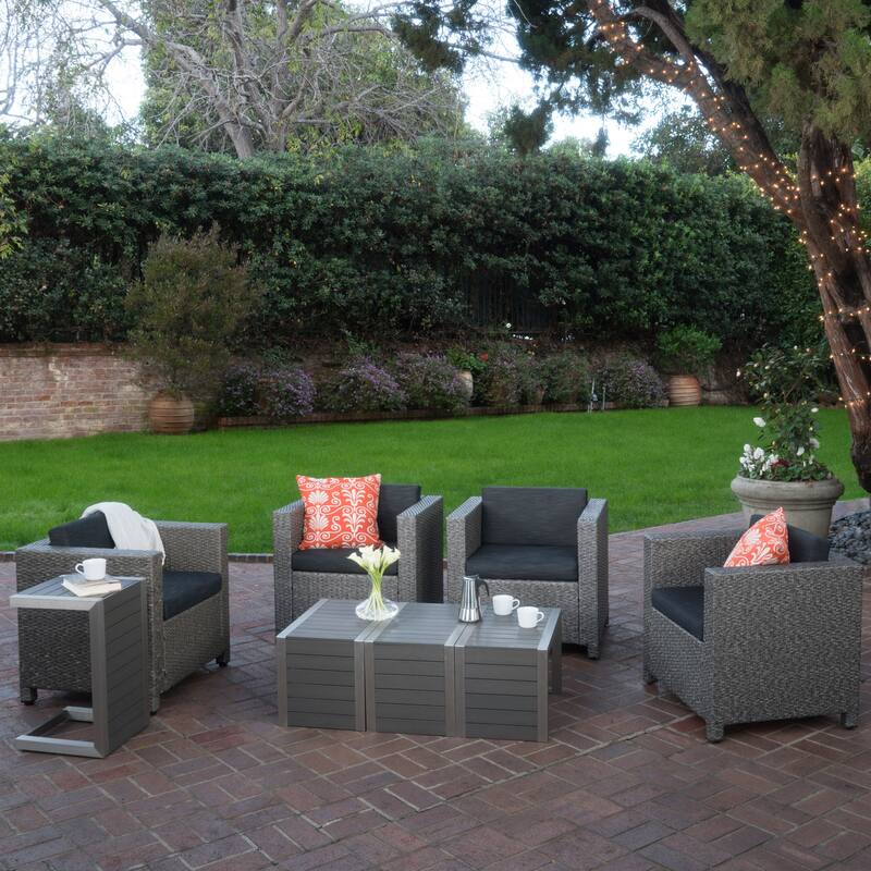 Puerta Outdoor 8-piece Seating Set with Cushions by Christopher Knight Home