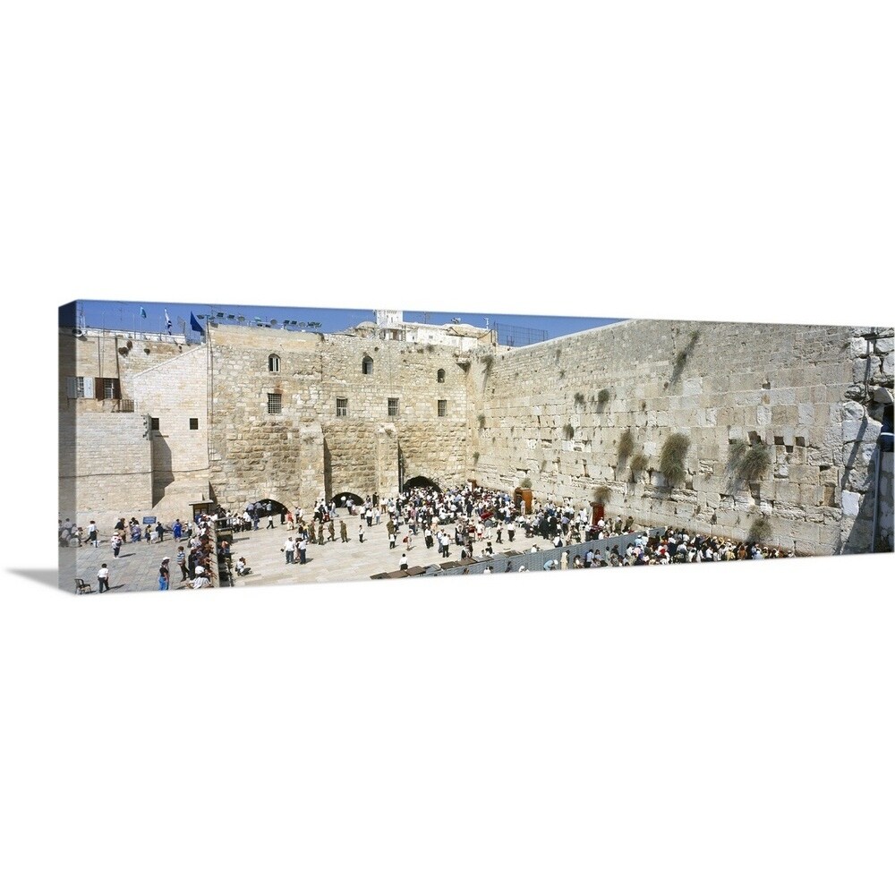 Shop Crowd Praying In Front Of A Stone Wall Wailing Wall