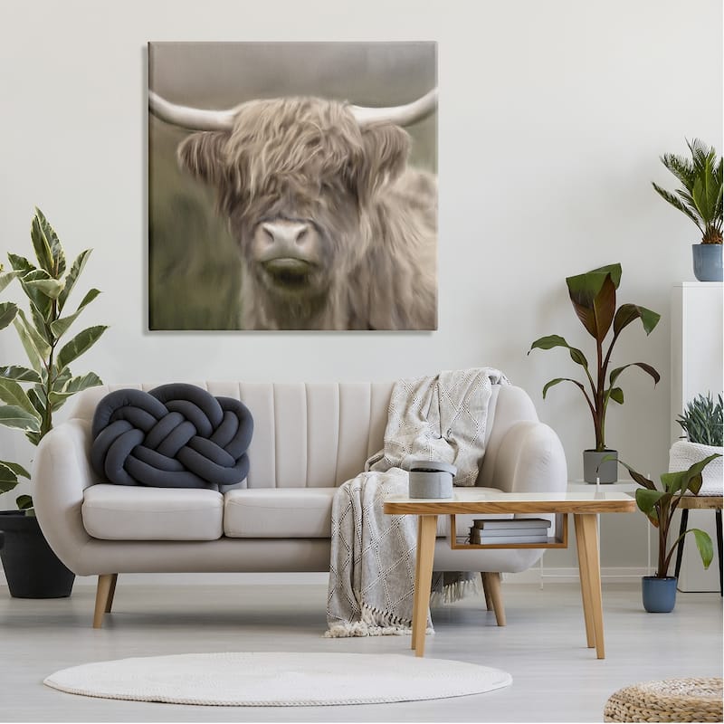 Stupell Soft Highland Cow Canvas Wall Art Design by Kim Allen