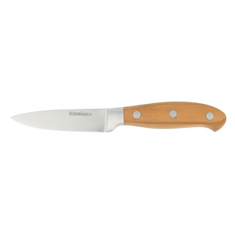 Bloomhouse 4 Inch German Steel Paring Knife W/ Italian Olive Wood Forged Handle