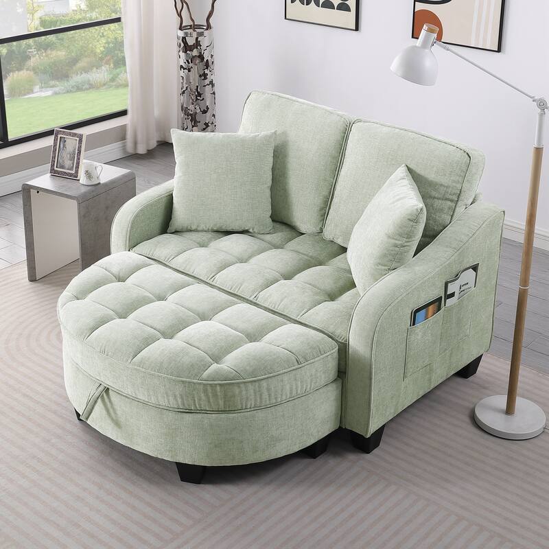 Sofa Comes with Two Small Throw Pillows, Suitable for Living Room and Bedroom