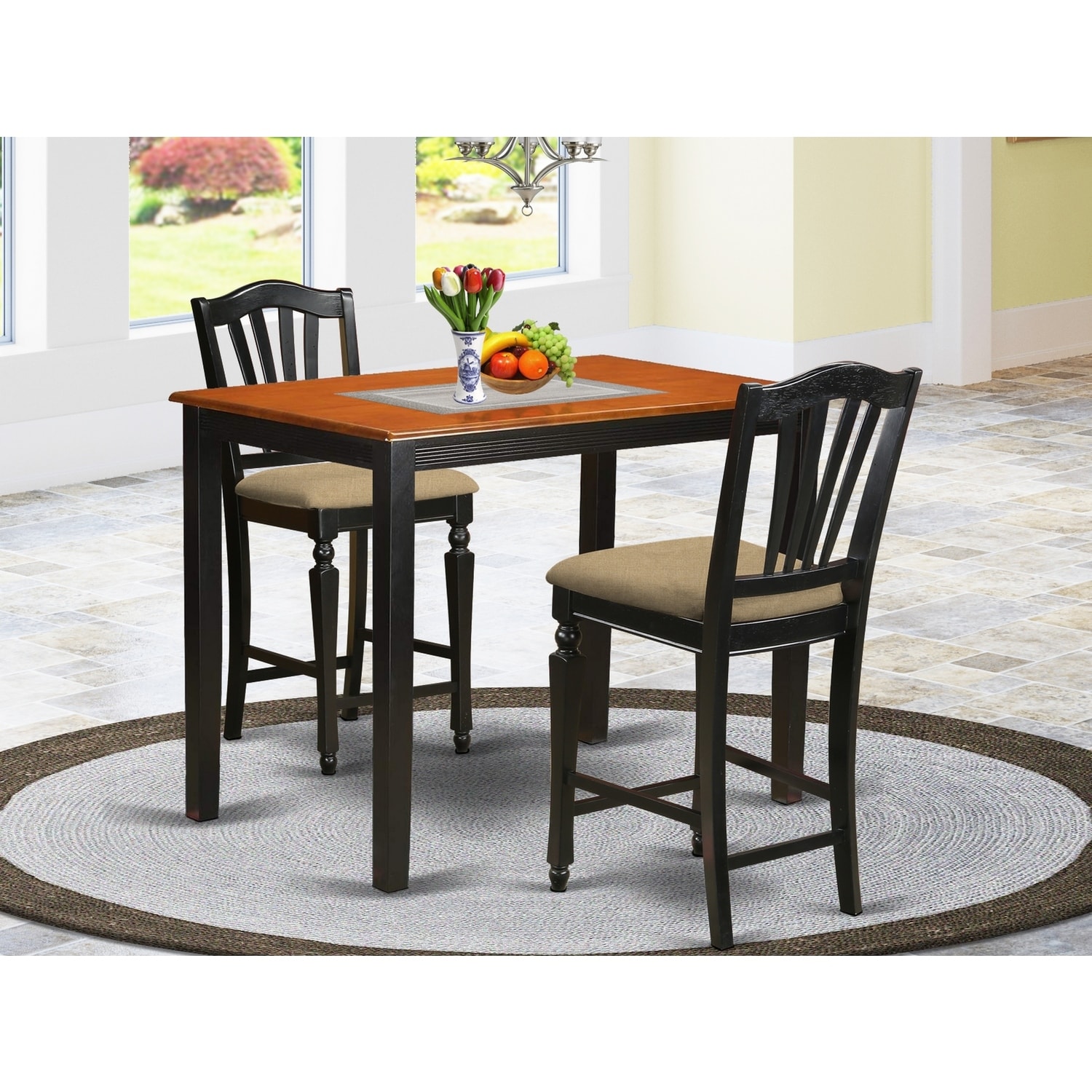 Counter Height Dining Set - 5 Piece Pub Table & Chairs - Modern Kitchen Set