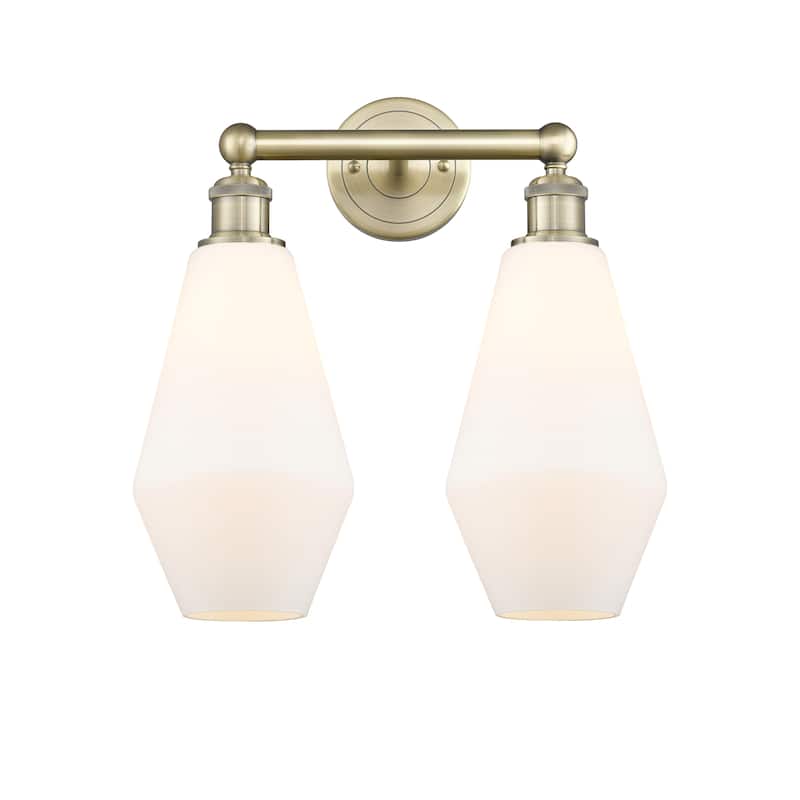 Innovations Lighting Cindyrella - 2 Light 16" Bath Vanity Light - Antique Brass/Cased Matte White