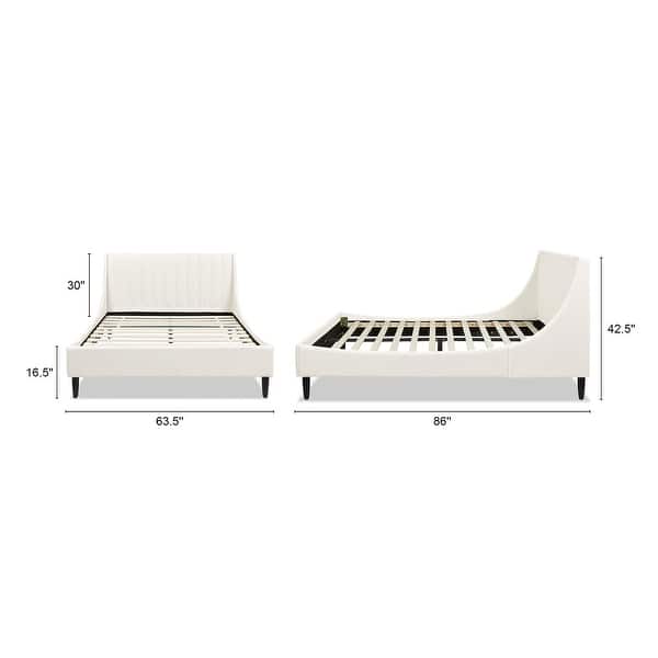dimension image slide 19 of 23, Aspen Vertical Tufted Upholstered Platform Bed