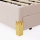 preview thumbnail 12 of 39, Queen Velvet Platform Bed with RGB Lights & 4 Drawers - Modern Design
