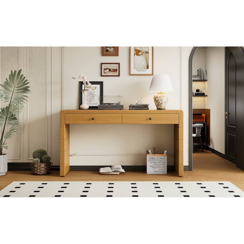 Wooden Entryway Table with 2 Drawers