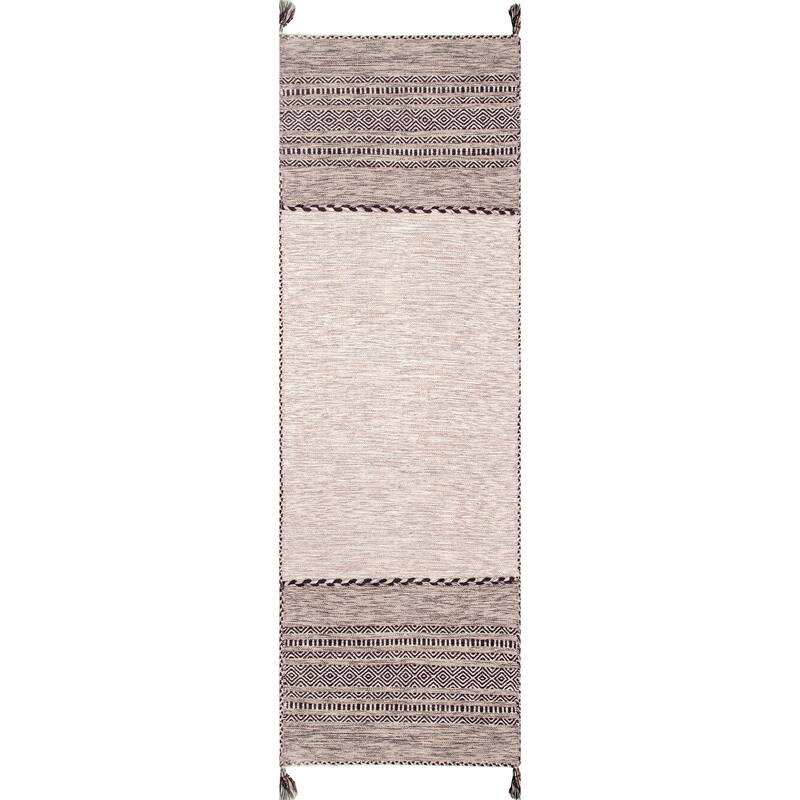 Nuloom Contemporary Flatweave Handmade Diamond Bands Solid Area Rug