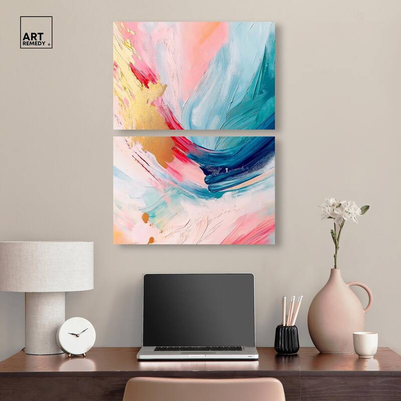 Burst of Energy Canvas Set of 2 by Art Remedy, Gallery Wrapped