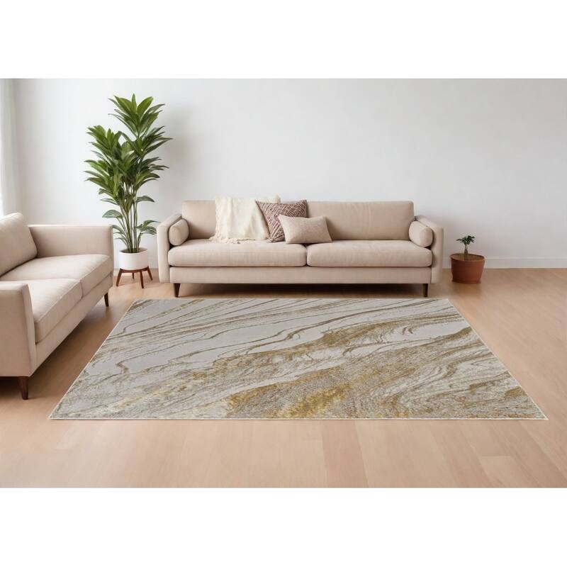 HomeRoots Abstract Industrial Rectangle Area Rug - 180.00 in. x 144.00 in.  x 0.39 in.