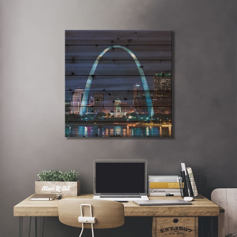 City Of St Louis Print On Wood by Paul Rommer - Multi-Color