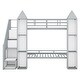 preview thumbnail 4 of 10, Castle-Shaped Twin over Twin Bunk Bed with Storage