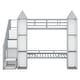 preview thumbnail 4 of 10, Metal Twin over Twin Castle-shaped Bunk Bed with Wardrobe and Multiple Storage
