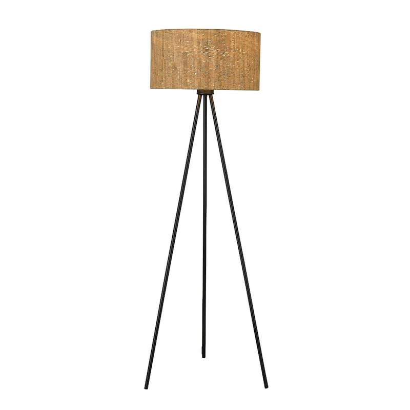 58-Inch Tripod Floor Lamp with Plastic Shade and Dimmable Light - 21.75" x 21.75" x 57.50"