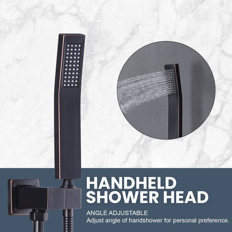 WOWOW 10 in. Square Shower Head 2-Spray Shower Faucet with Single Handle - 10 in.