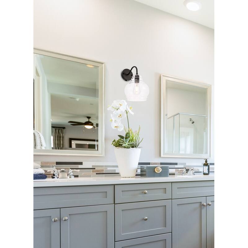 Windston 1-Light Clear Bubbled Glass Wall Sconce