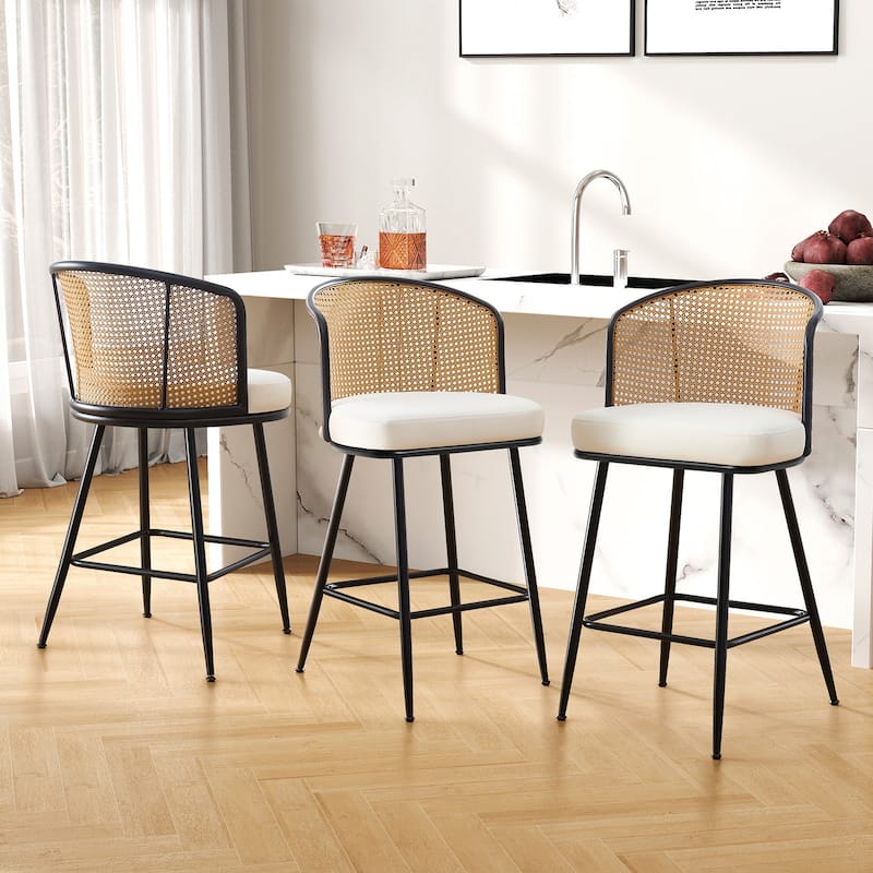 26"/29" Rattan Upholstered Bar Stool /Counter Stools Set of 2/3/4