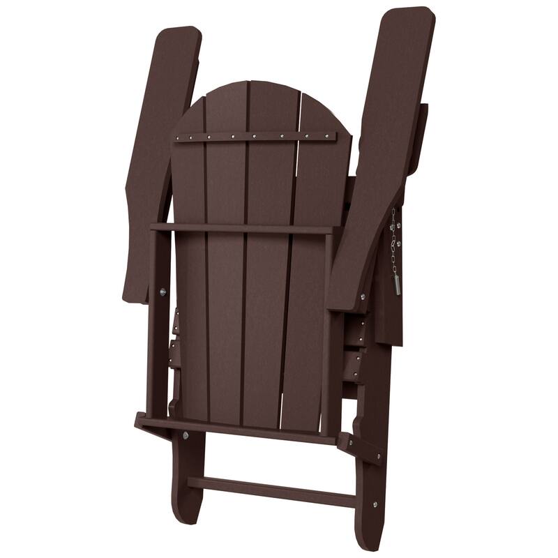Laguna Outdoor Folding Adjustable Adirondack Chair with Hideaway Ottoman & Round Side Table