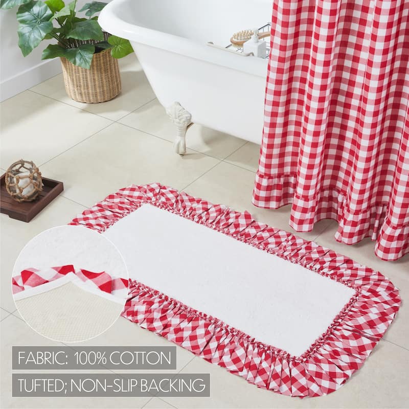 Annie Buffalo Red Check Bathmat 27x48 - 27x48 - Red