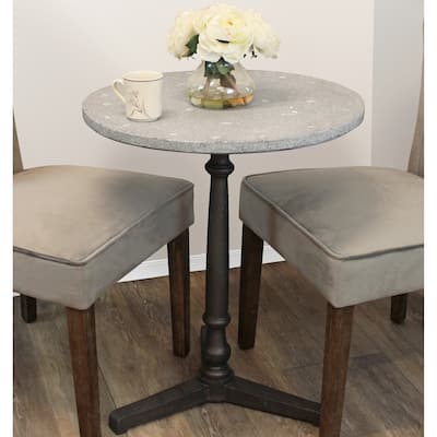 Sheridan Gray Stone Bistro Table on Cast Iron Base