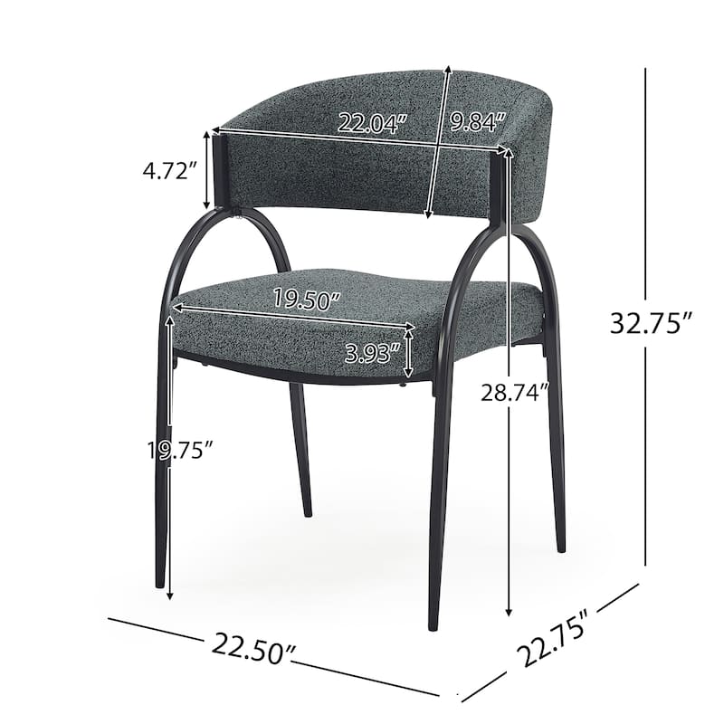 Roomfitters Upholstered Dining Chairs with Metal Legs, Set of 2, Comfortable Dining Chairs, for Kitchen or Dining Room