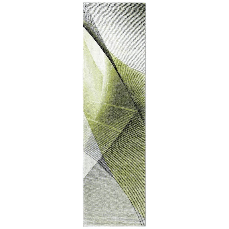 SAFAVIEH Hollywood Verbena Mid-Century Modern Abstract Rug - 2'3" x 8' Runner - Grey/Green
