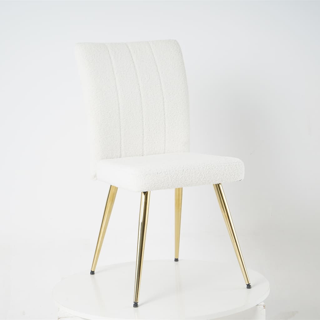 Set of 4 Modern Upholstered Teddy Fleece Dining Chairs