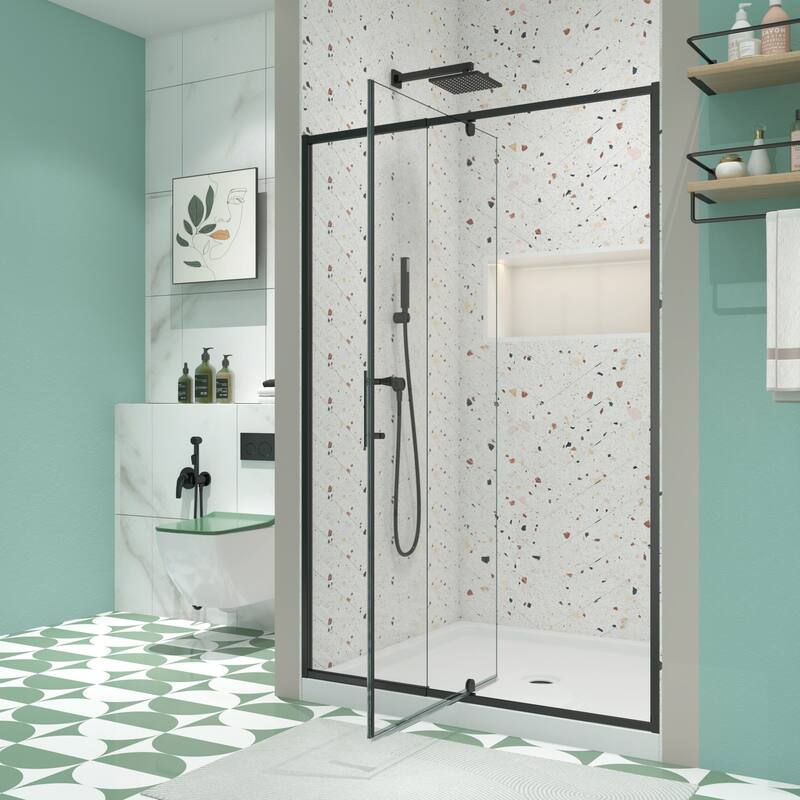 Pivot Frame Sliding Shower Door with 6mm Tempered Glass