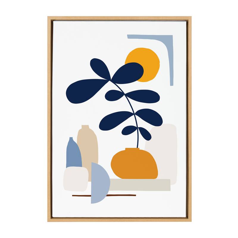Kate and Laurel Sylvie The Shapes of Nature Framed Canvas by Dominique Vari - 23x33 - Plastic - Brown