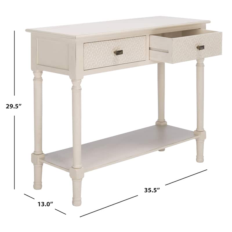 SAFAVIEH Salina 2-Drawer Console Table - 35.5" W x 13" L x 29.5" H - 36Wx13Dx30H