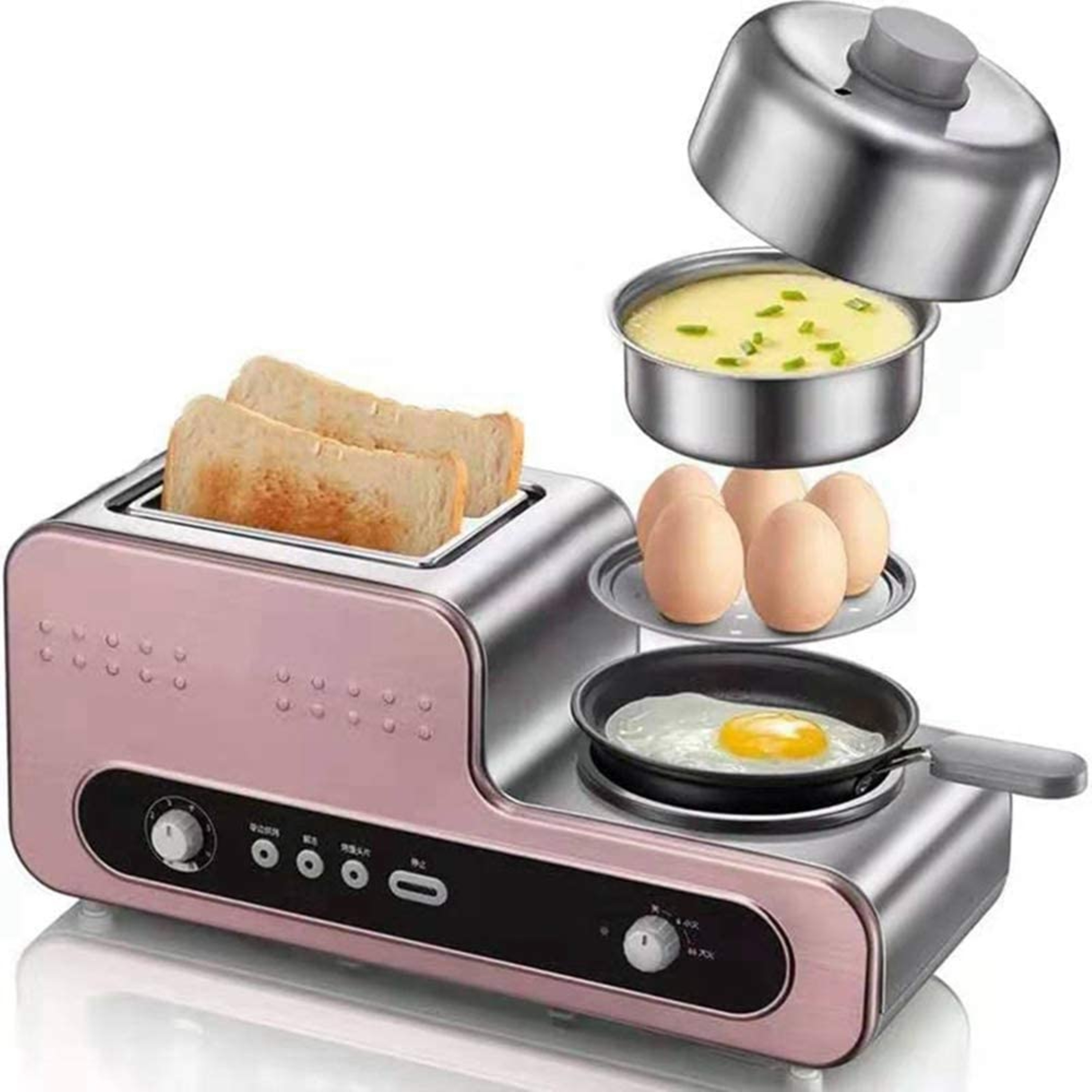 Home Breakfast Machine Muiti-functional Toaster Bread Baking Machine Egg  Cooker Bacon Frying Machine Dsl-a02z1 - Toasters - AliExpress