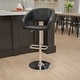 preview thumbnail 34 of 178, Vinyl Adjustable Height Barstool with Rounded Mid-Back Black Vinyl