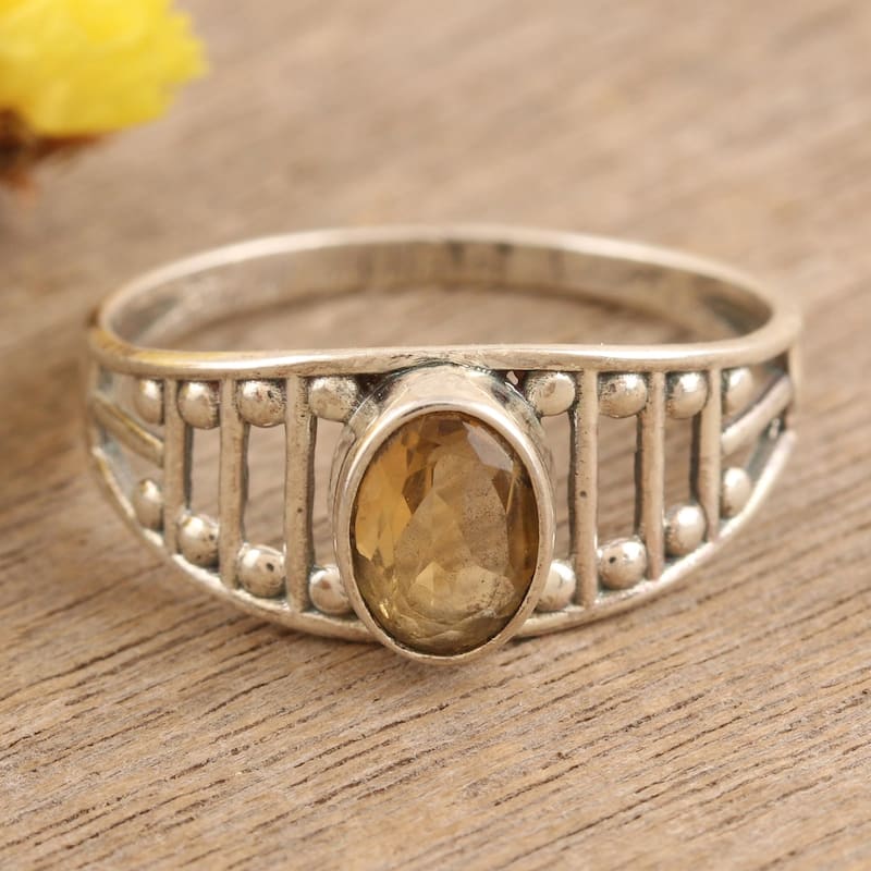 Novica Handmade Sunny Appeal Citrine Cocktail Ring