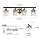 preview thumbnail 24 of 36, Modern Black Gold Bathroom Vanity Light Hammered Glass Wall Sconces Lamps with 1/2/3/4 Lights
