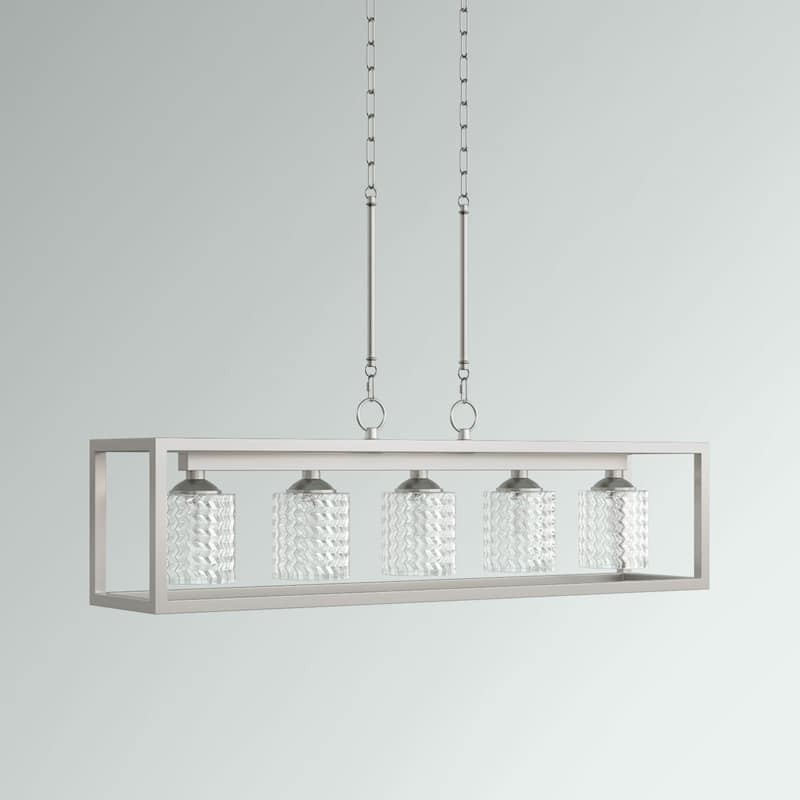 Acroma 5-light 37 Inch Linear Modern Farmhouse Rectangle Chandelier-UL - 37 inches